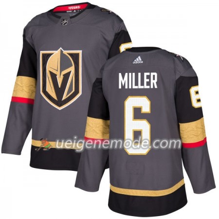 Herren Eishockey Vegas Golden Knights Trikot Colin Miller 6 Adidas 2017-2018 Grau Authentic
